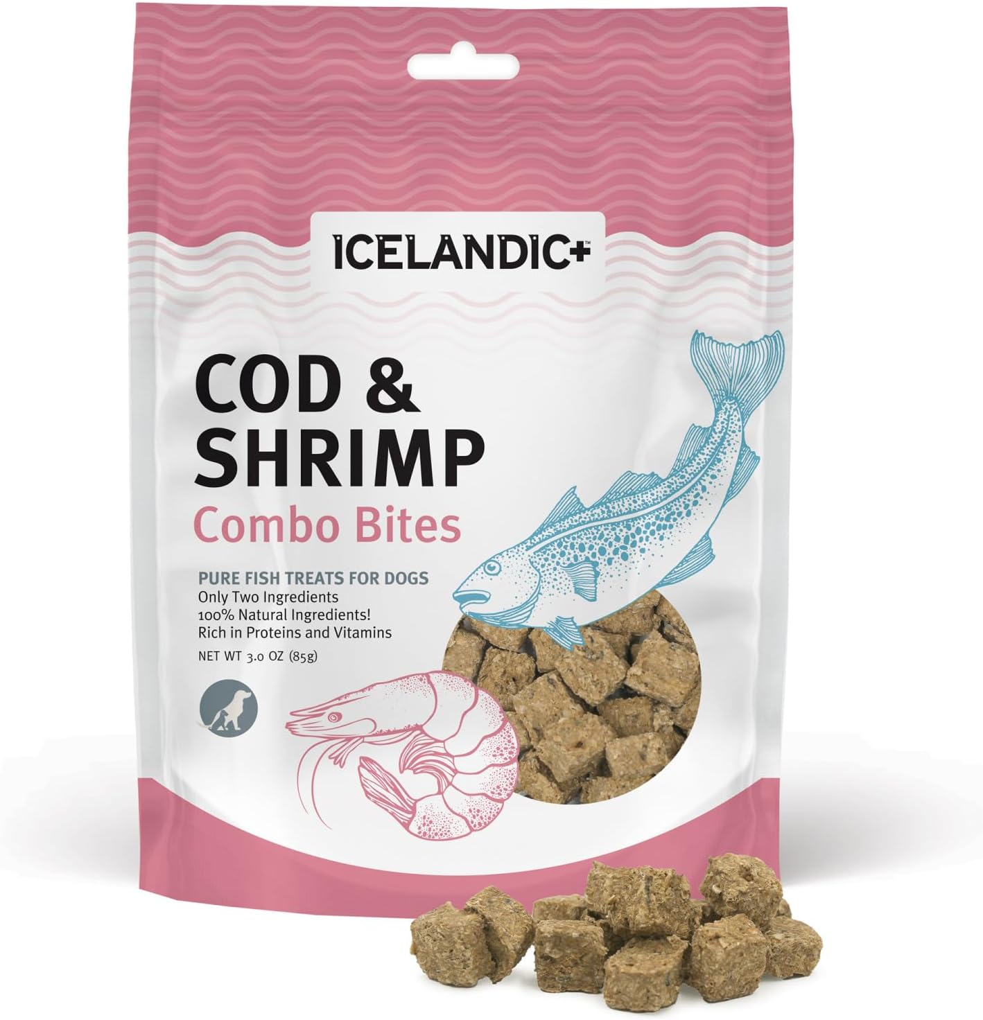 Icelandic+ Cod & Shrimp Combo Bites Dog Treat 3.0-oz Bag
