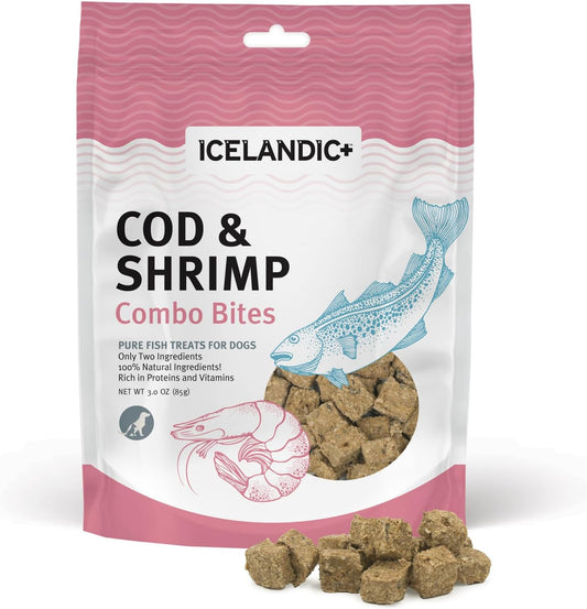 Icelandic+ Cod & Shrimp Combo Bites Dog Treat 3.0-oz Bag