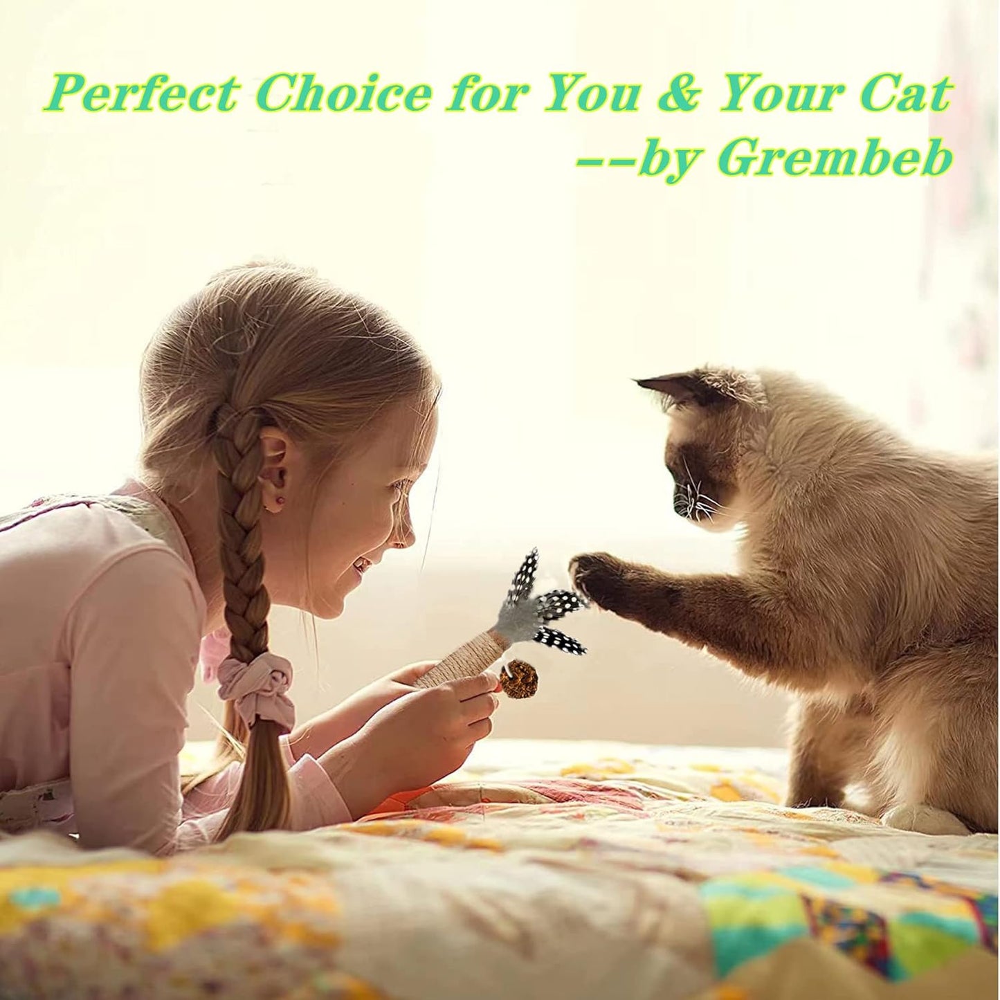 Cat Toys, 12pack Silvervine Cat Feather Toy Kitten Chew Stick Catnip Treat with Bell for Cleaning Teeth Indoor Kitty Teaser Wand Molar Snack for Interactive Pet Pig-1