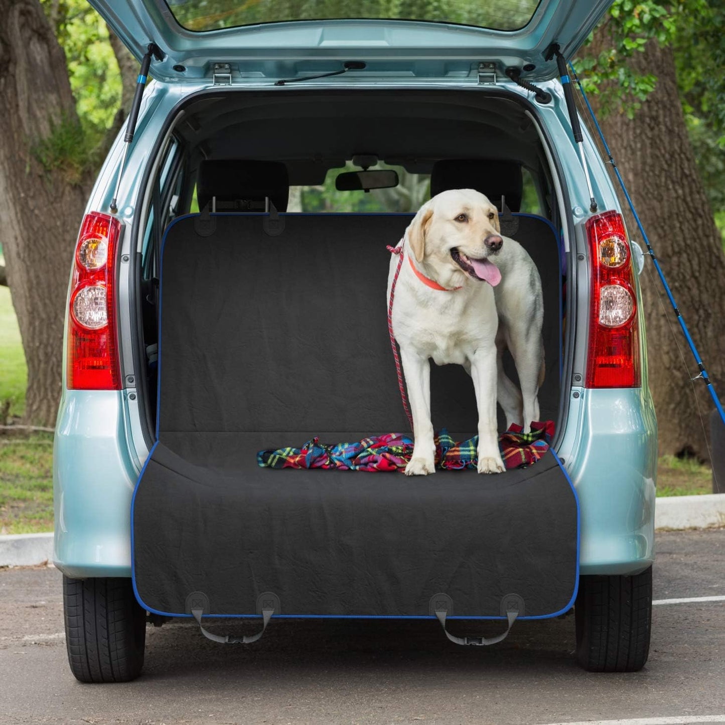 Active Pets Dog Car Seat Cover Car Seat Protector- Seat Cover for Back Seat of SUVs, Trucks, Cars - Waterproof & Convertible Hammock for Car Backseat - Dog Travel Accessories - Blue, XL