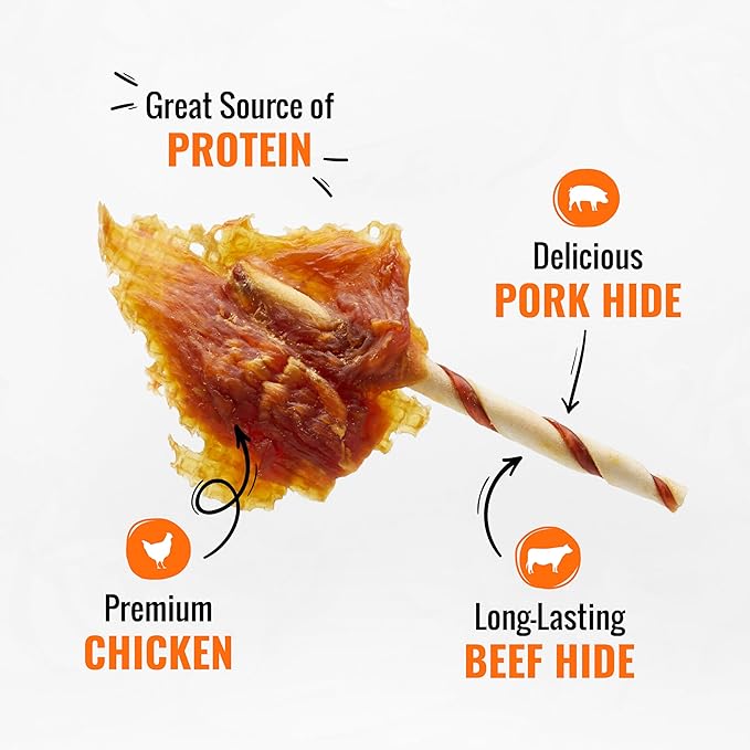 Good 'n' Fun Triple Flavor Wings Chews for All Dogs, 12 Ounces, Treat Your Dog to Long-Lasting Chews Made with Chicken, Pork Hide and Beef Hide