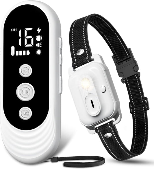 Dog Shock Collar, 3300ft Dog Training Collar with Remote, IPX7 Waterproof Rechargeable Sleek Modern Shock Collar for Small, Medium, Large Dogs with Beep, Vibration, Safety Shock, Light Mode, 8-120 lbs
