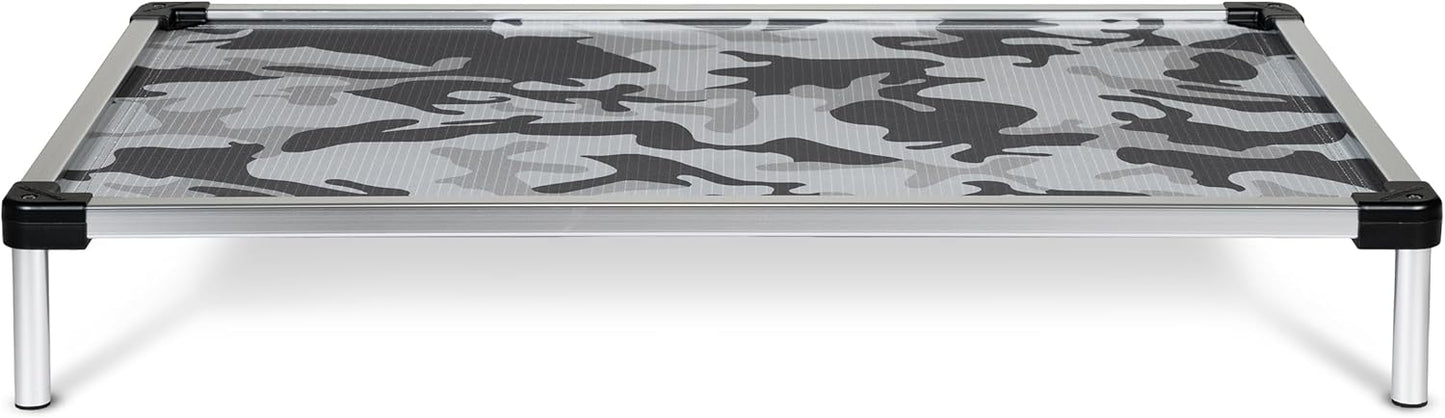 K9 Ballistics Chew Proof Elevated Cooling Dog Bed - Made for Aggressive Chewers, Virtually Indestructible, Ripstop Fabric with No Padding, Pre-Assembled - Small, Snow Camo