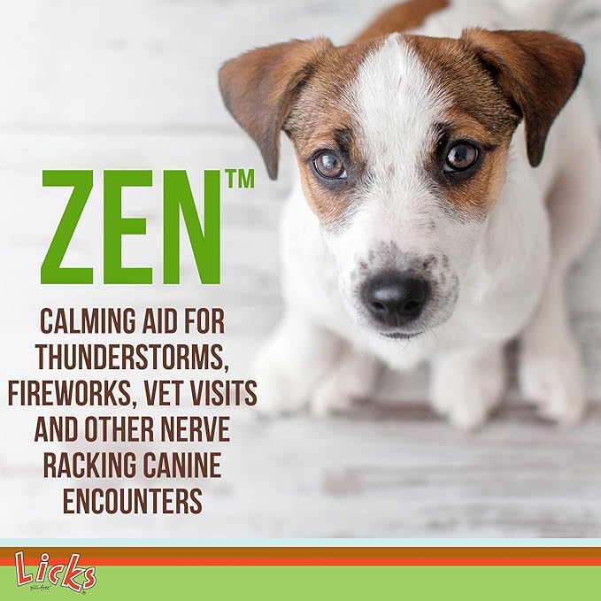Zen Dog Calming - Calming Aid Supplements for Aggressive Behavior & Nervousness - Treats for Stress Relief & Dog Health - Gel Packets - Roasted Chicken Flavor, 5 Use