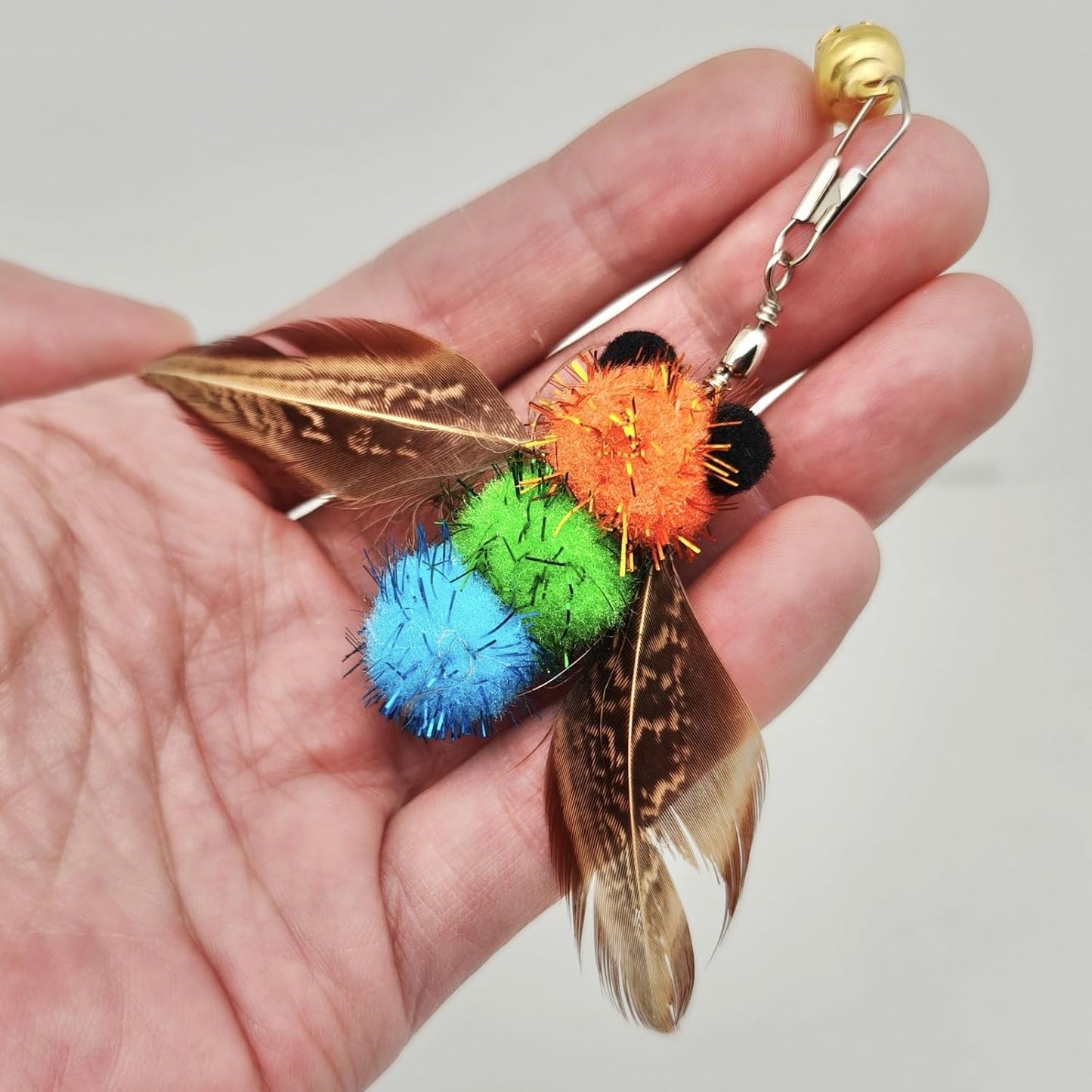 Interactive Cat Toys - 10 PCS Cat Retractable Wand Toy and Feather Toys Refills, Enrichment Toys for Indoor Cats,Kitty Toys on a Stick,Kitten Toy Small Feather Insects