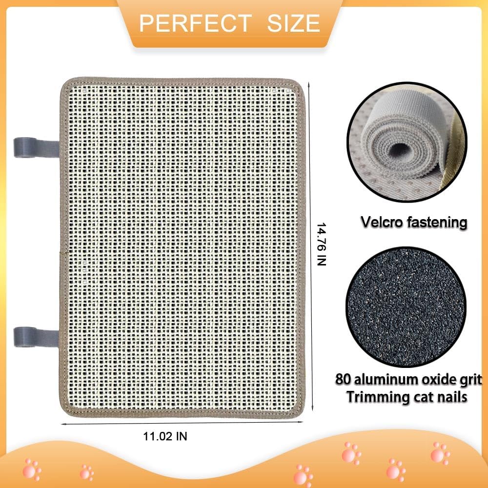 Cat Nail File Scratcher, Sisal Cat Scratch Pad Wrapped Around a Cat Scratcher Post or Cat Tower, Cat Nail File with 80 Aluminum Oxide Grit, to Help Protect Furniture and Help Trim Cat's Nails