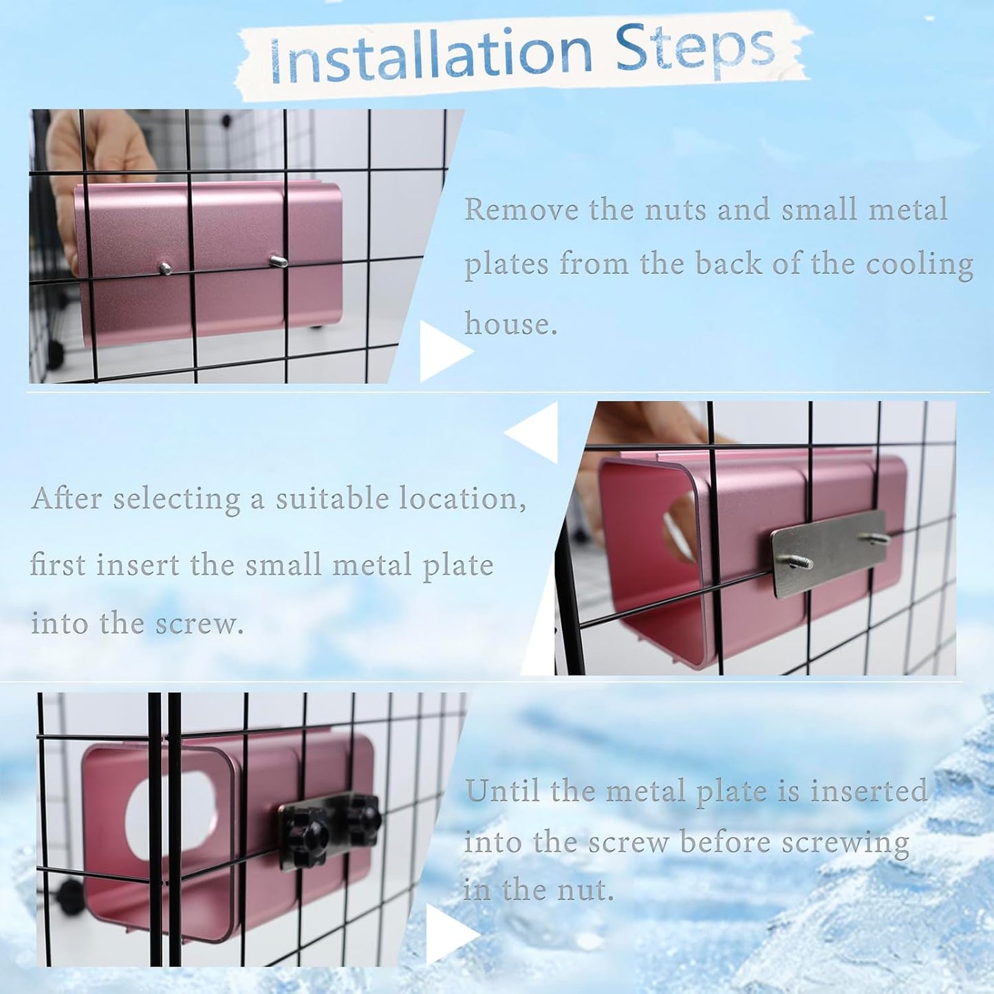 Hamsters Cooling Tunnel, Hamsters Instant Cooling Metal House, Aluminum Hanging Hideout Toys for Small Animals Dwarf Hamster Syrian Hamster Leopard Gecko (Pink, 4.7x2.7x2.7 in)