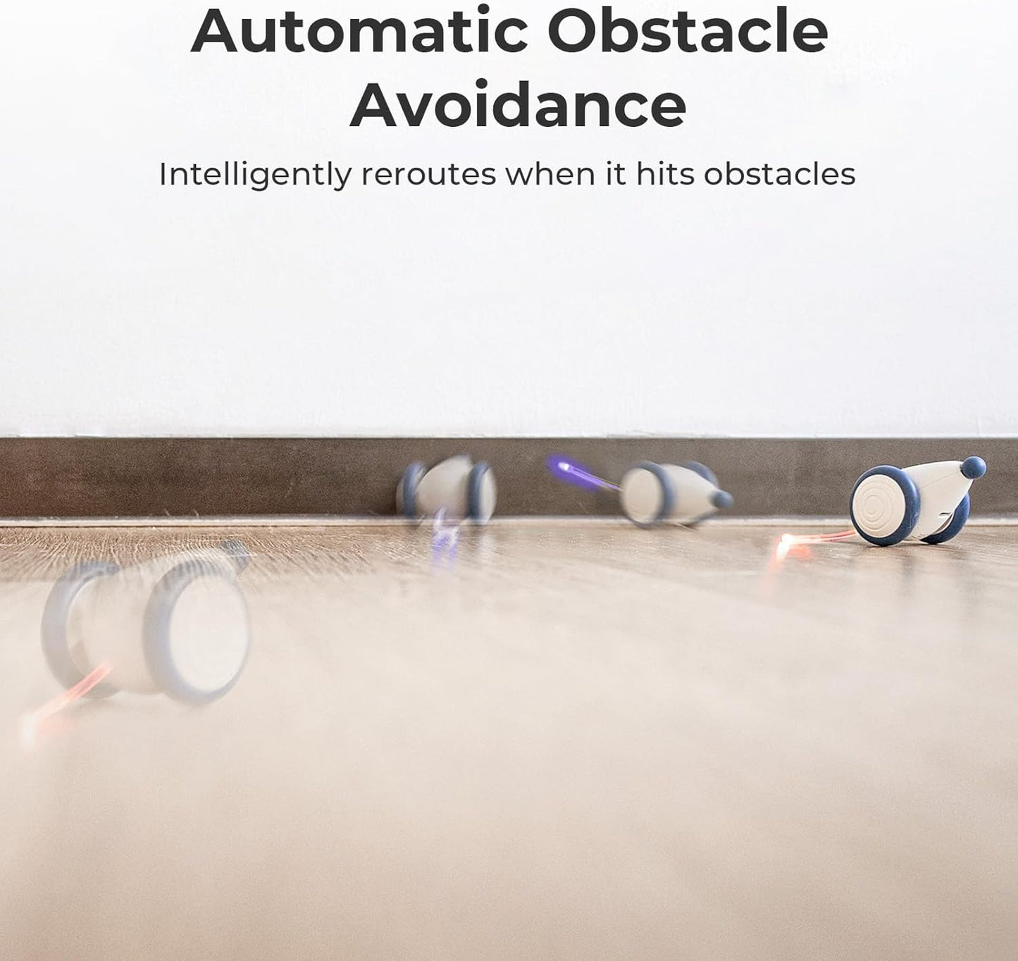 Cheerble Interactive Cat Toys for Indoor Cats, Automatic Cat Toy with LED Lights, Wicked Mouse Toys, Kitten Toys, Pet Toys, Smart Electric Cat Toy, USB Rechargeable, Auto On/Off… (Blue)