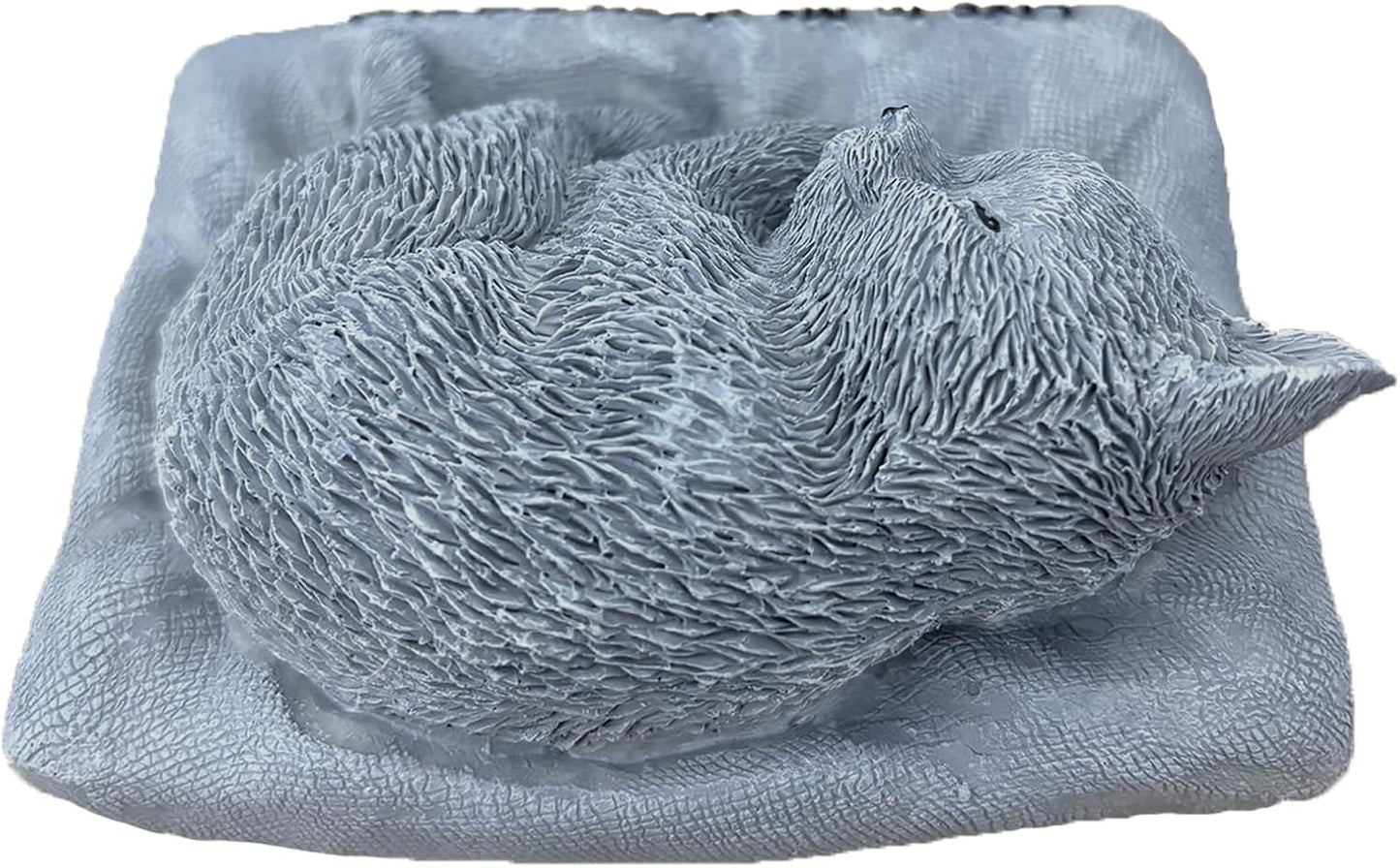 Cat Memorial Stones Grave Markers Outdoor Tribute Statue-Pet Cat Memorial Figurine Sympathy Gifts Garden Stone (Sleeping Angel cat)