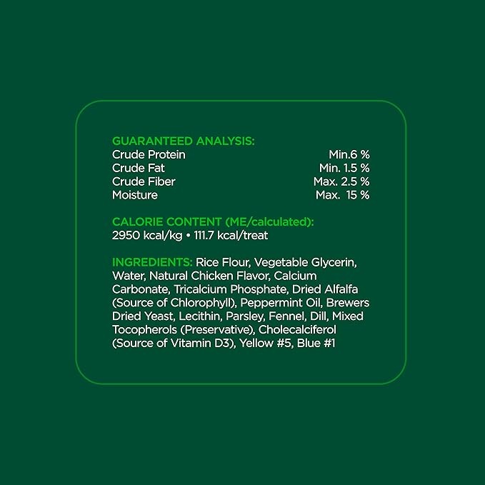 Minties Dental Chews for Dogs, 36 Count, Vet-Recommended Mint-Flavored Treats for Large Dogs Over 50 lbs, Dental Bones Clean Teeth, Fight Bad Breath, and Removes Plaque and Tartar