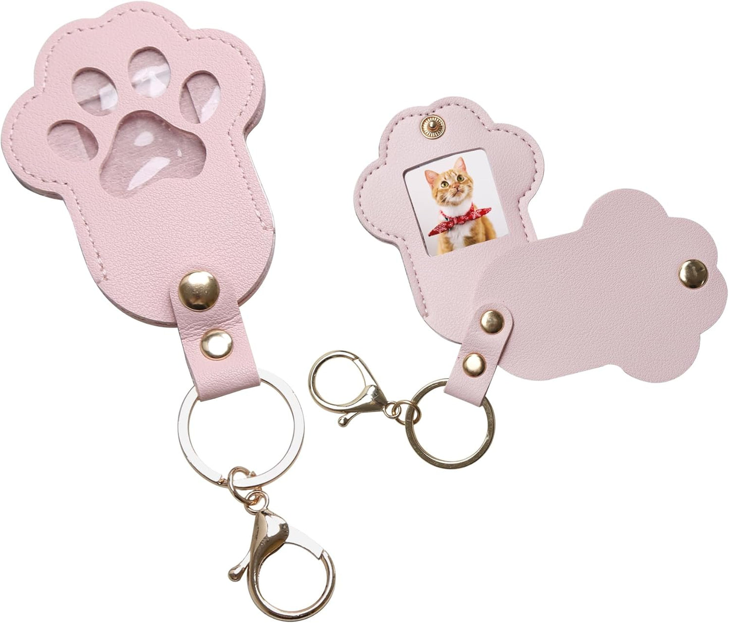 Pet Memorial Keychain Dog Paw Keepsake Photo Holder Heartfelt Memorial Gift for Loss of Dog and Cat Holds Fur and Pictures Keychain or Bag Charm for Bereaved Pet Owners (Blue+Pink)