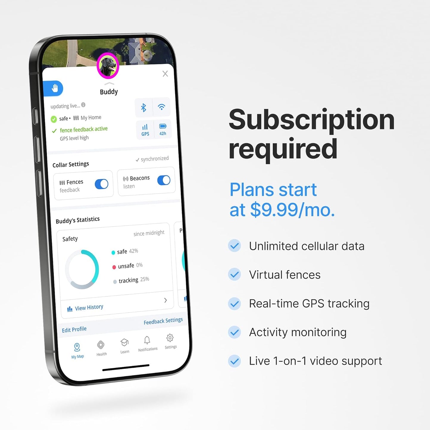 Halo Collar 5, New Wireless Dog Fence & GPS Dog Collar, Subscription Required, Waterproof, Orchid, One Size