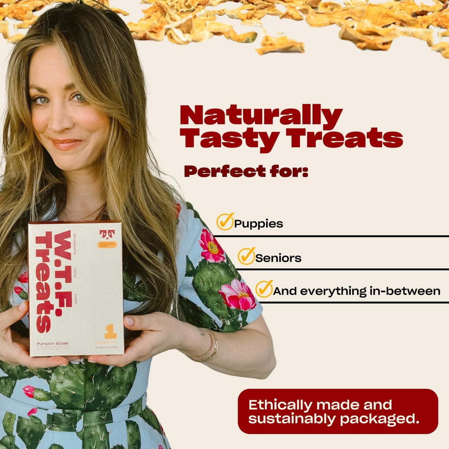 OH NORMAN! Soft Beef Jerky and Pumpkin Dog Treats by Kaley Cuoco, Healthy Dog Treats, Air Dried, Ethically Sourced