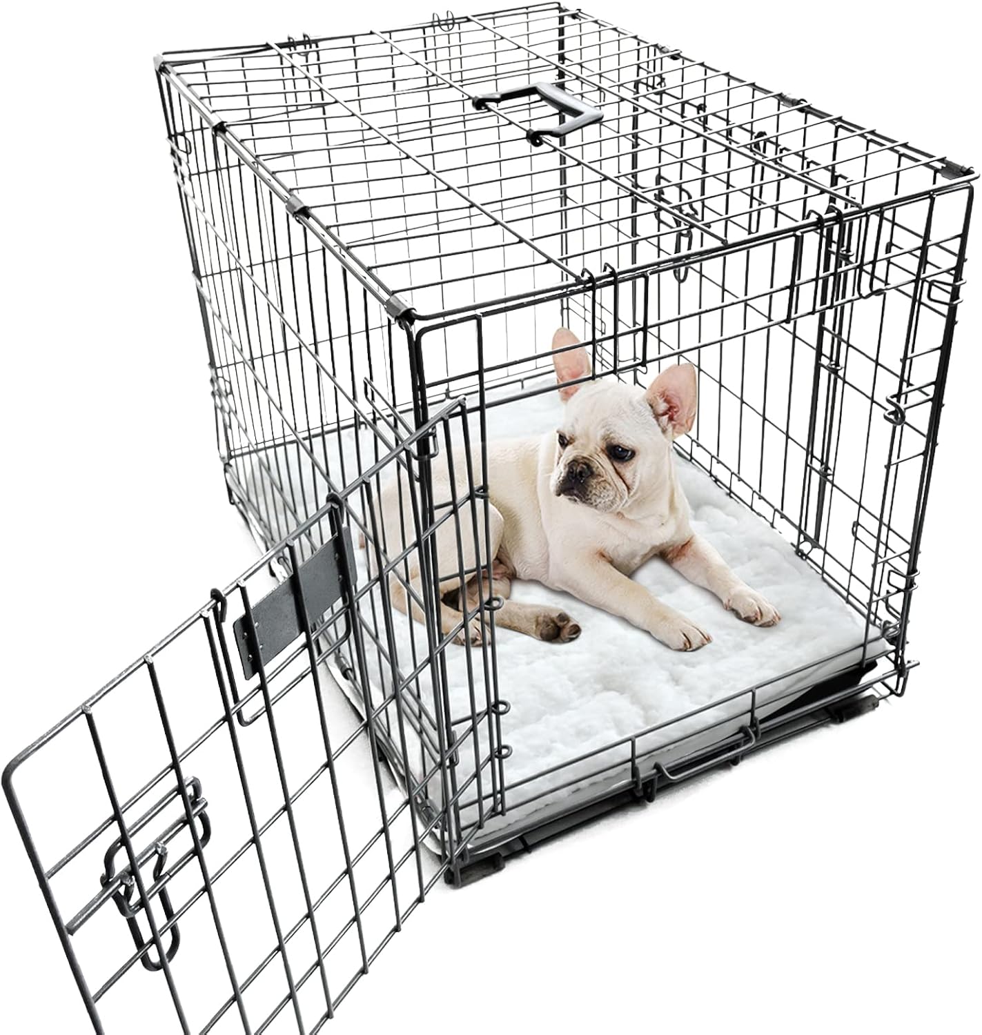Dog Crate Mat(24" X 18"), Small Dog Bed for Crate, Soft Plush Dog Bed Pad Machine Washable Crate Pad, Dog Sleeping Mat with Anti Slip Bottom