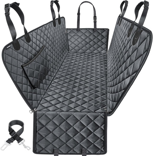 URPOWER Dog Seat Cover, 100% Waterproof Hammock 600D Heavy Duty Scratch Proof Nonslip Durable Soft Pet Back Seat Covers for Cars Trucks and SUVs