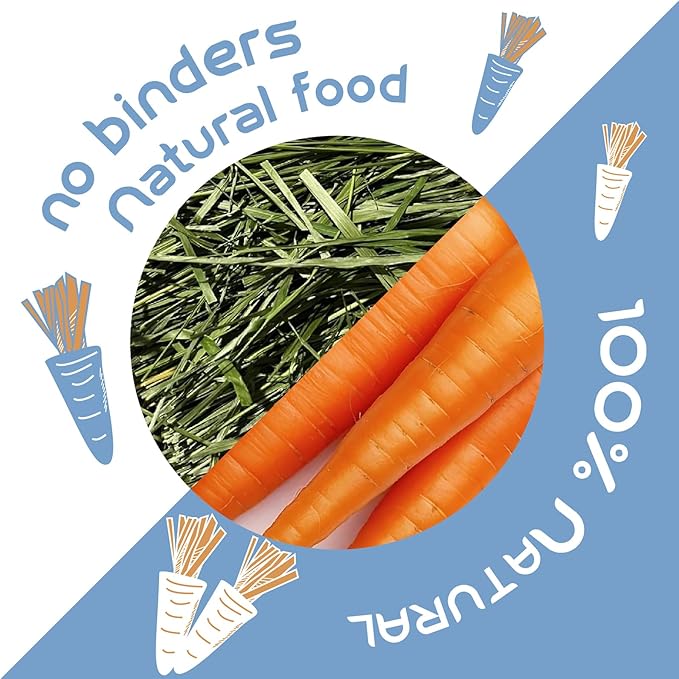 Timothy Grass Carrot Pet Teething Snacks Supplement Small Pet Hamster, Guinea Pig, Rabbit, Chinchilla Food Vitamins Oral & Gastrointestinal Health 7pcs