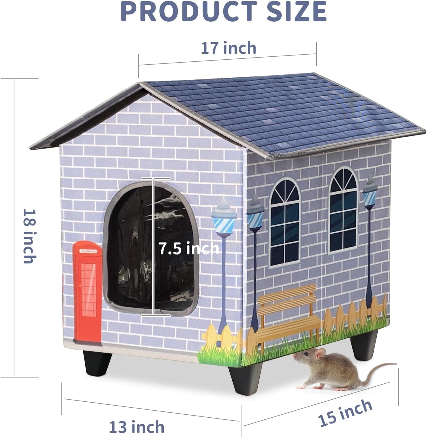 NAMOTEK Heated Cat Houses for Indoor/Outdoor Cats with Elevated Heated Cat Bed Providing Safe Feral Cats, Easy to Assemble Small(15" x 13" x18)