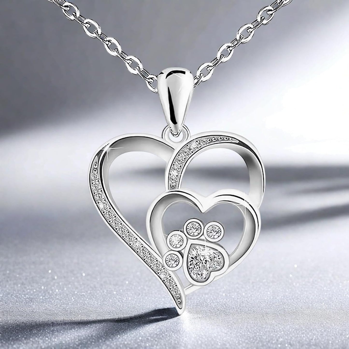 Cynlsum Dog Memorial Gifts for Loss of Dog Sympathy Gift: Pet Memorial Remembrance Necklace for Puppy Cat- Cute Paw Necklace Passing Away Bereavement Gifts Elegant