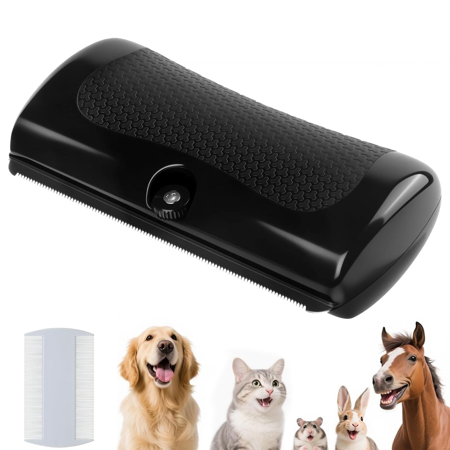 Deshedding Dog Brush & Pet Hair Remover Comb – Grooming Tool for Cats, Dogs, Rabbits, Horses, Hamsters | Itching Relief & Gift for Pet Lovers