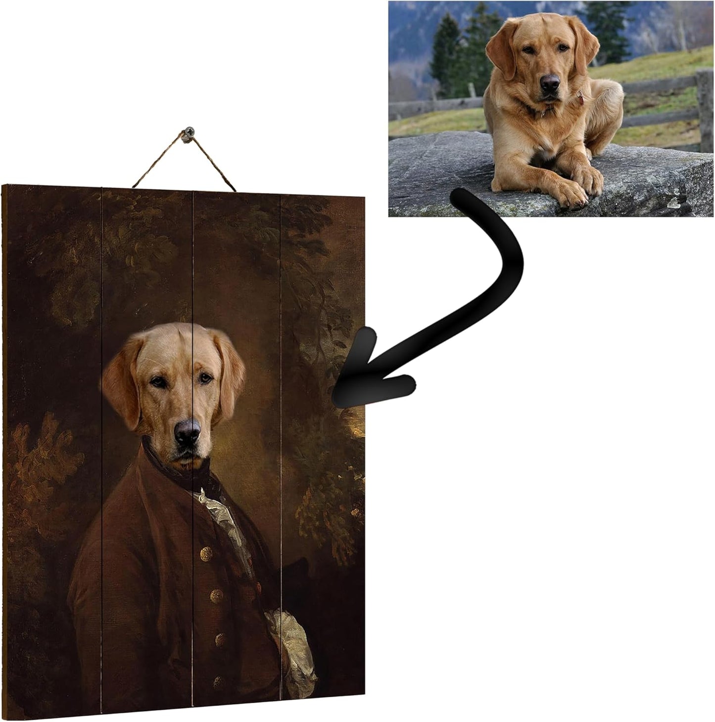 Custom Wooden Pet Portrait from Photo, Personalized Dog or Cat Picture Print on Wood, Pet Memorial Wall Art, Rustic Pet Decor, Gift for Pet Lovers, Custom Animal Photo Print