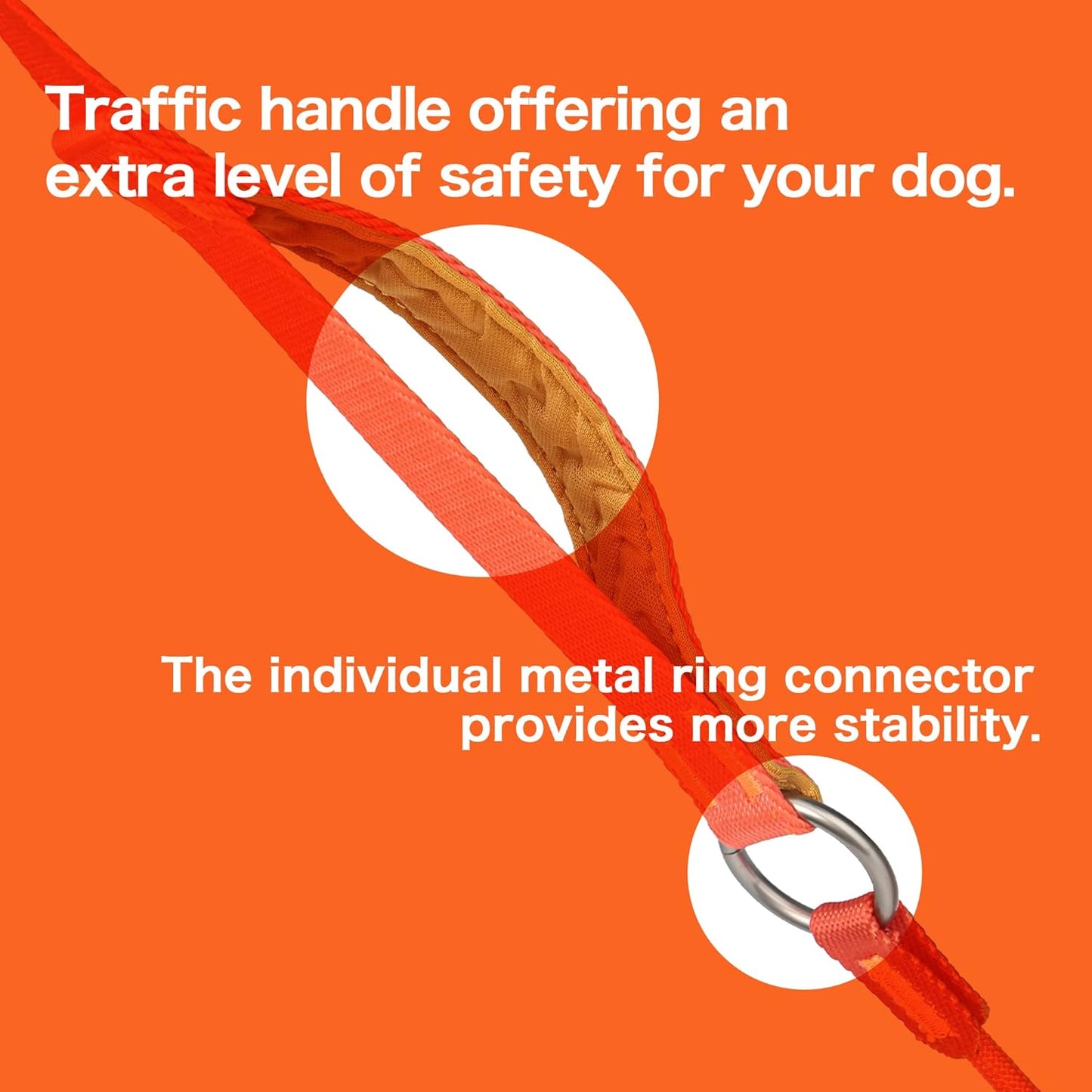 Howgo Dog Slip Lead Dog Leash, Training Lead, No-Pull Slip Leash and Collar, Heavy Duty & Durable Nylon, Padded Handle, for All Breeds (Orange, 3.6FT)