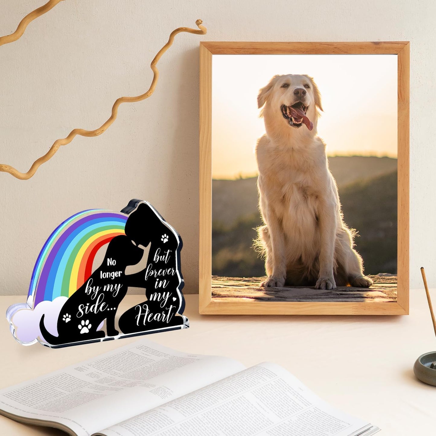 Pet Memorial Gifts, Pet Sympathy Present, Sympathy Gifts for Loss of Dog, Pet Memorial Acrylic Rainbow Bridge Decorations, Condolences Gift for Remembrance, Bereavement Gift for Loss Pet