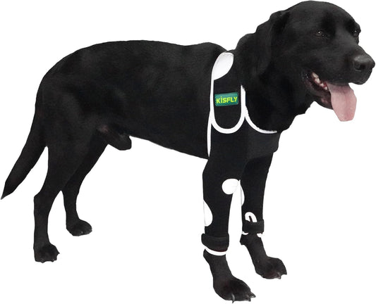 Dog Leg Sleeve Stops Licking Wounds, Prevents Elbow Hygroma, Elbow Calluses, Pressure Sores, Elbow Injuries, Shoulder Dislocations, With Reflective Material Makes Night Activities Safer- Both Legs M1