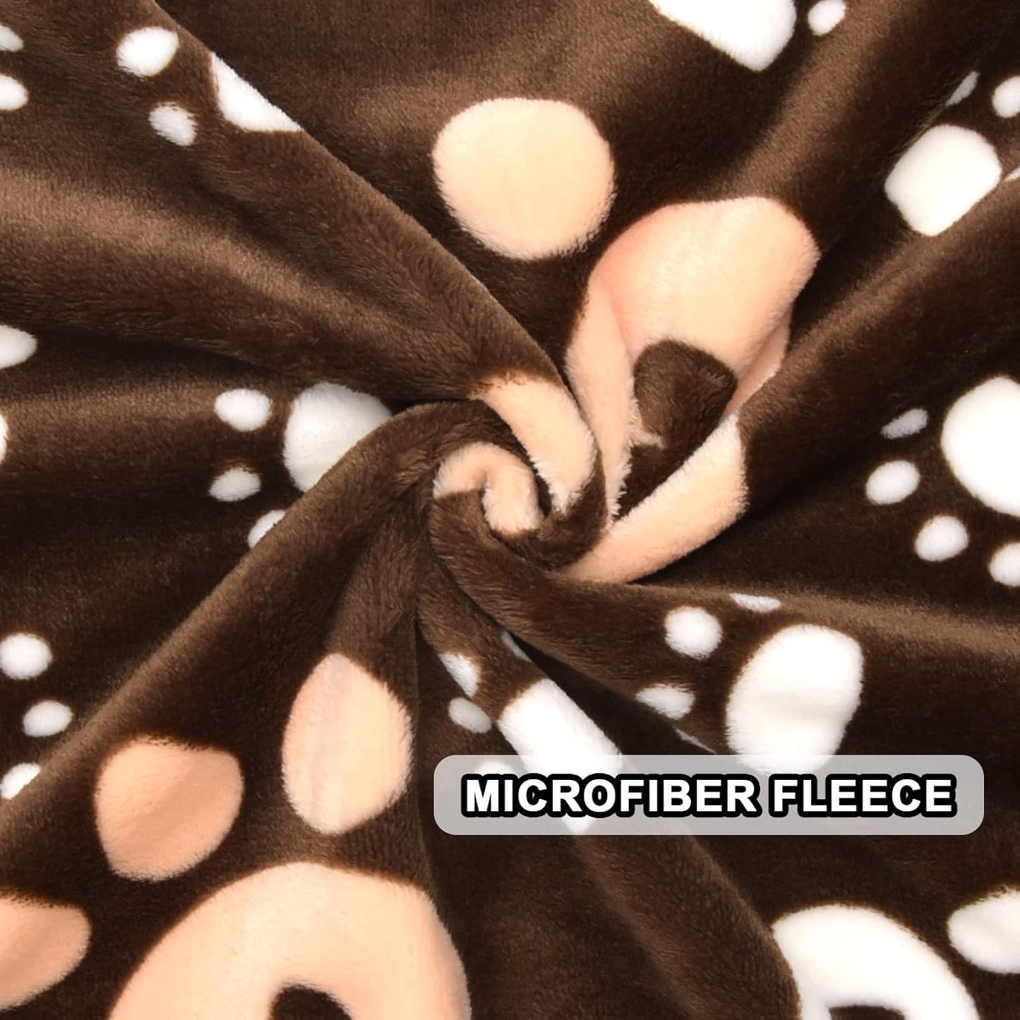 Dog Blanket, Soft Fleece Dog Blankets for Large Dogs, Fluffy Flannel Pet Cat Puppy Blanket Mat Cover for Bed Couch, Cute Paw Print Throw Blanket for Dogs, Brown 60"X50"