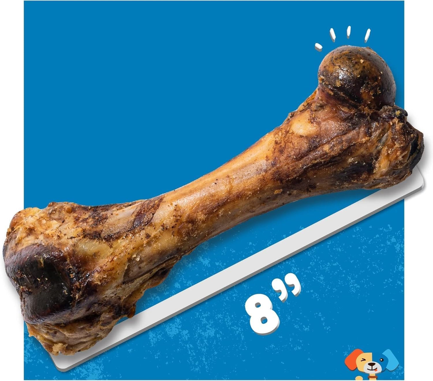 Jack&Pup Pork Femur Bones for Dogs Long Lasting | Gourmet Beef Dog Bones | Single Ingredient, Savory, Rawhide Free (2 Pack)