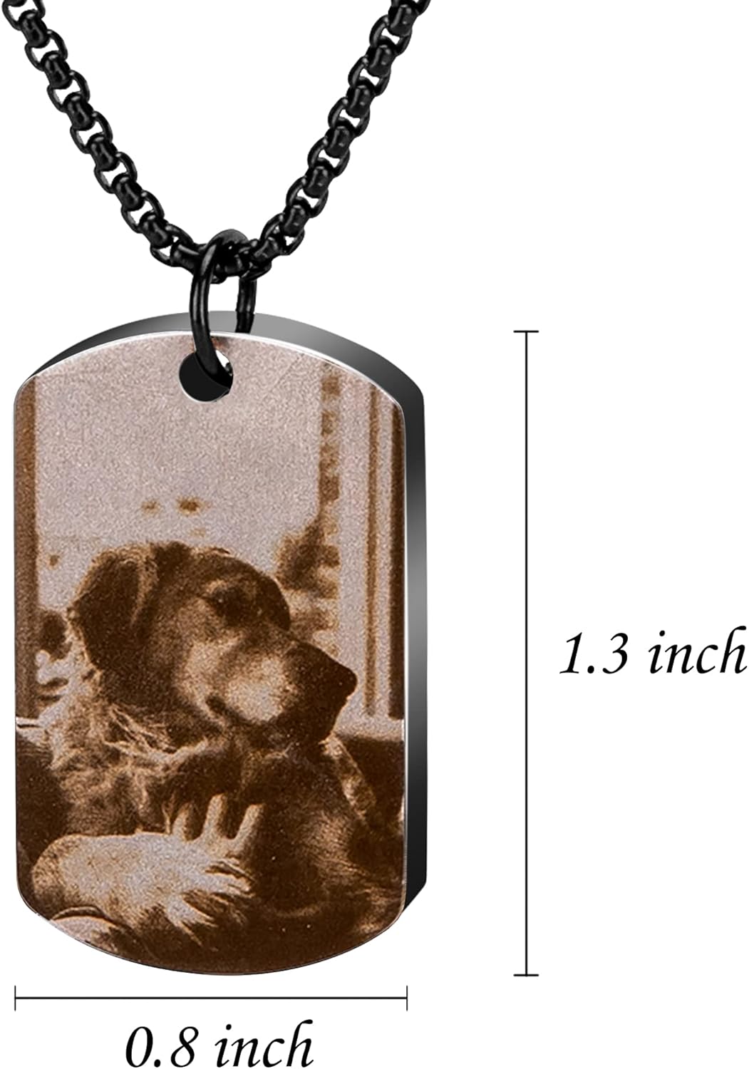 Fanery Sue Personalized Pet Ashes Necklace for Dog Cat Custom Photo&Text Pet Loss Sympathy Gift Cremation Jewelry