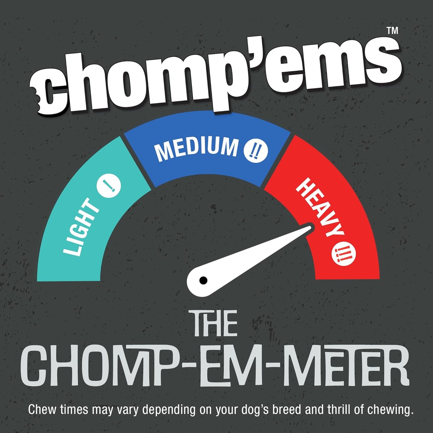 CHOMP 'EMS Ruffin' It 21013 Purehide Dog Chew, Size 12