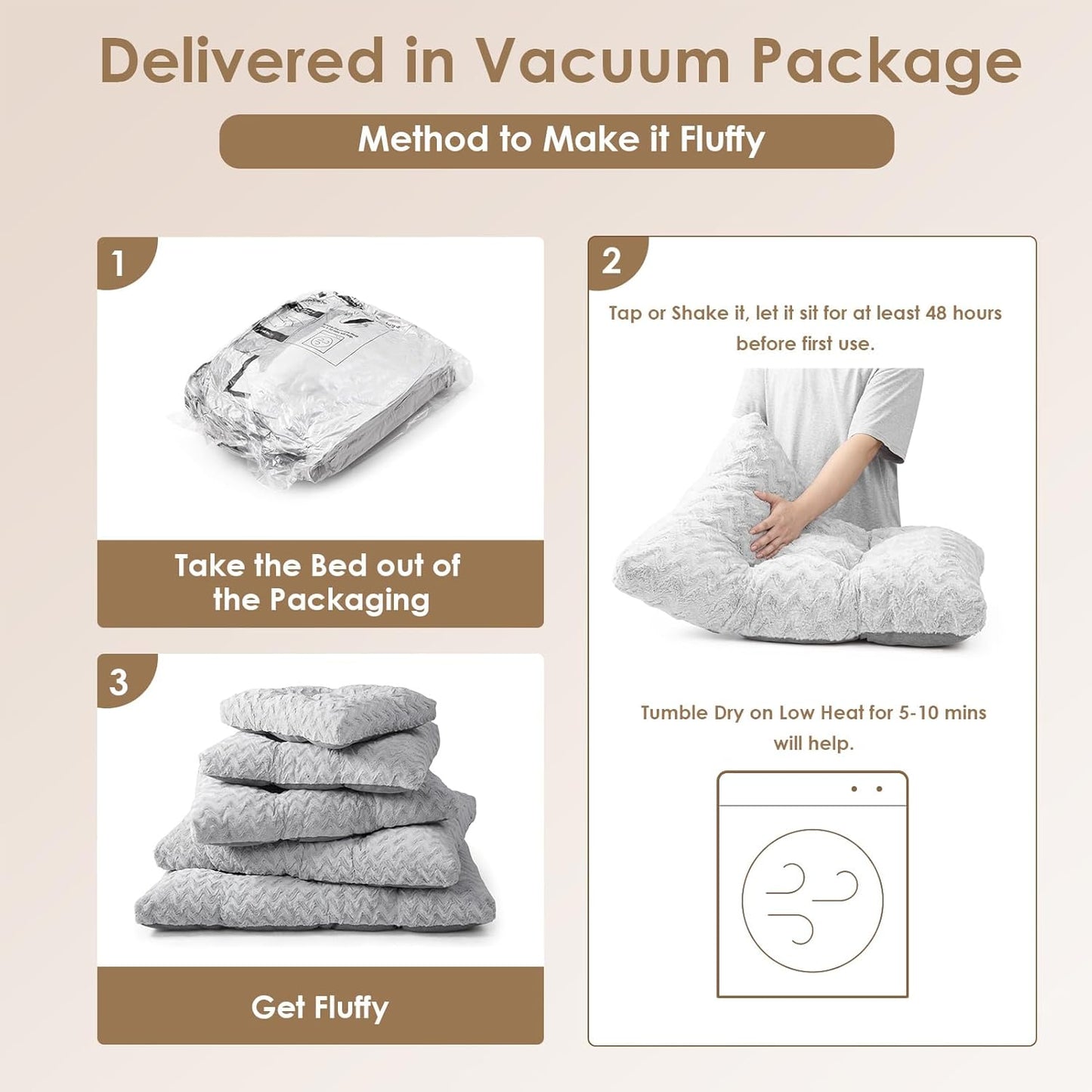 EHEYCIGA Reversible Dog Crate Bed Washable, Comfort Fluffy Plush Dog Kennel Pad Medium Size Dogs and Cats, Deluxe Machine Washable Pet Sleeping Mats, 29" x 21"x 3", Grey