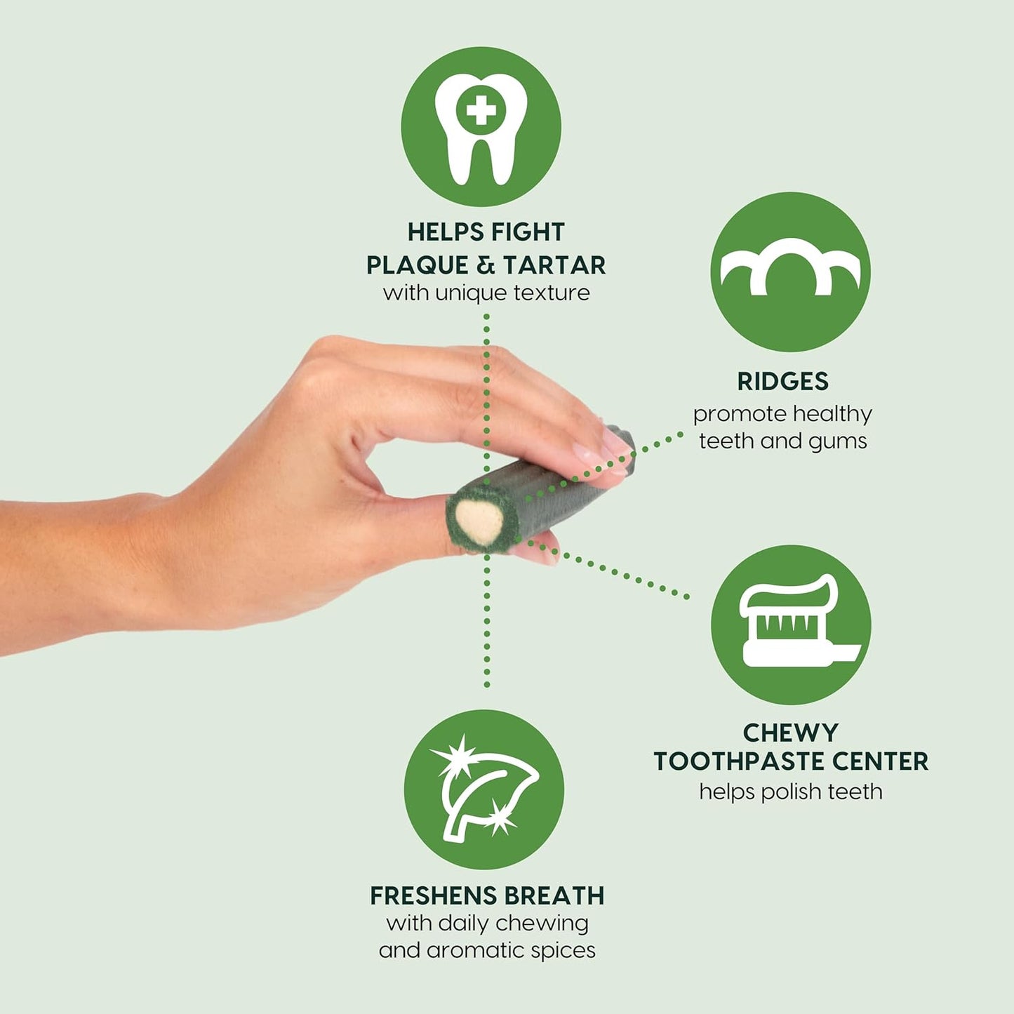 Ark Naturals Brushless Toothpaste, Dog Dental Chews for Extra Large Breeds, Freshens Breath, Unique Texture Helps Reduce Plaque & Tartar, 24oz, 6 Pack