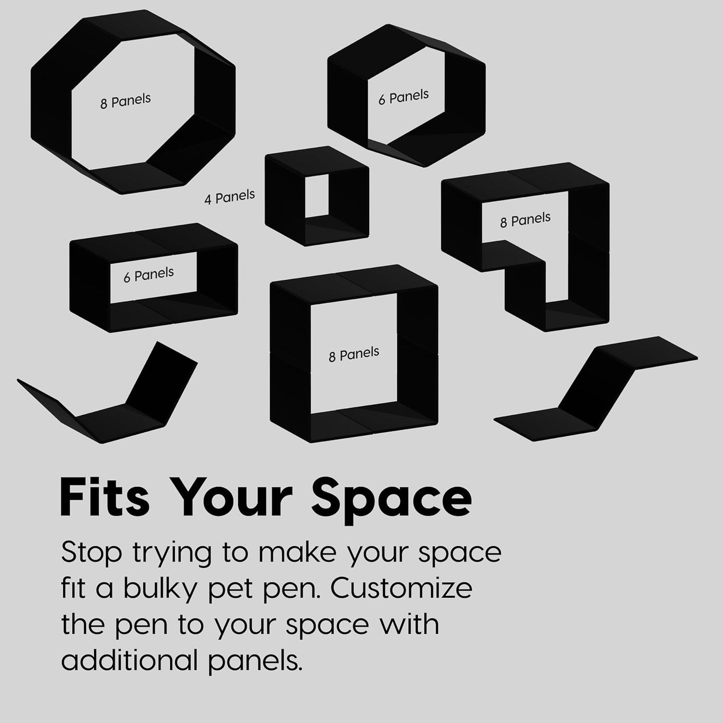 IRIS USA 34" 8-Panel Dog Playpen with Door, 63 x 63 x 35, Puppy Fence, Puppy Playpen, Dog Play Pen Indoors, Pet Fence, Puppies/Small Dogs, Black