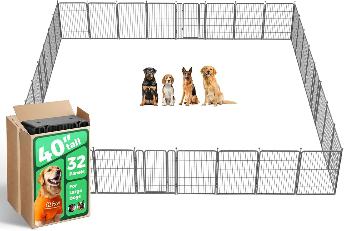 FXW Aster Dog Playpen Designed for Yard, 40inch 32 Panels