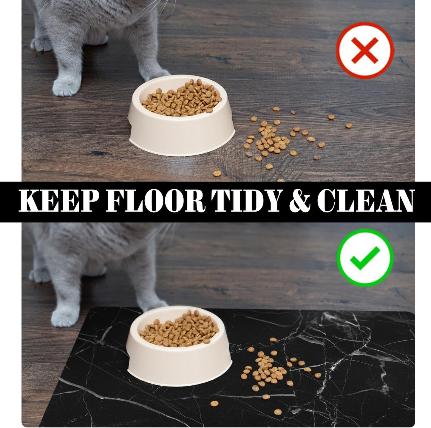 Dog Food Mats for Floors Absorbent, Pet Cat Food Mat - Quick Dry Dog Bowl Mats for Food and Water, Eco-Friendly Boho Pet Supplies