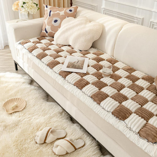 Couch Cover for Dogs Washable, Sofa Cover Protector, Couch Covers for 3 Cushion Couch Sofa Pet Friendly, Soft, Non Slip (27.6 x 70.9 Inch, Dark Brown)