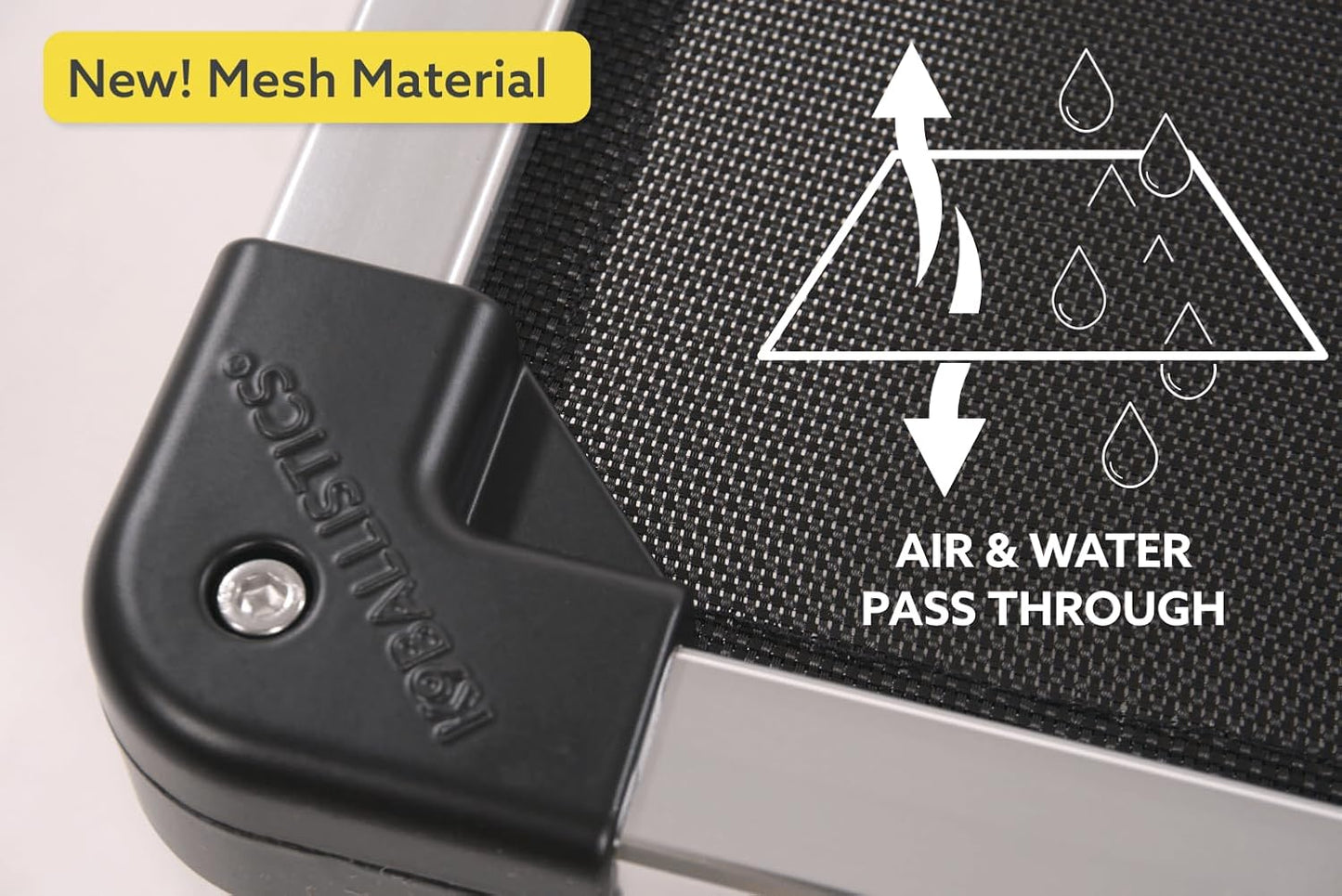 K9 Ballistics Chew Proof Elevated Cooling Dog Bed - Made for Aggressive Chewers, Virtually Indestructible, Mesh Sling with No Padding, Pre-Assembled - Large for 42" Crates, Black Mesh