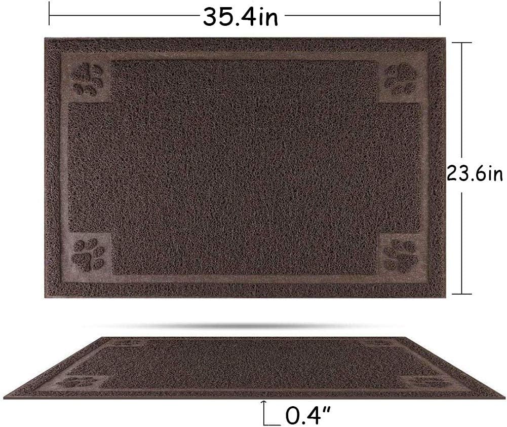 Darkyazi Pet Feeding Mat Large for Dogs and Cats,24"×36" Flexible and Easy to Clean Feeding Mat,Best for Non Slip Waterproof Feeding Mat (Coffee)