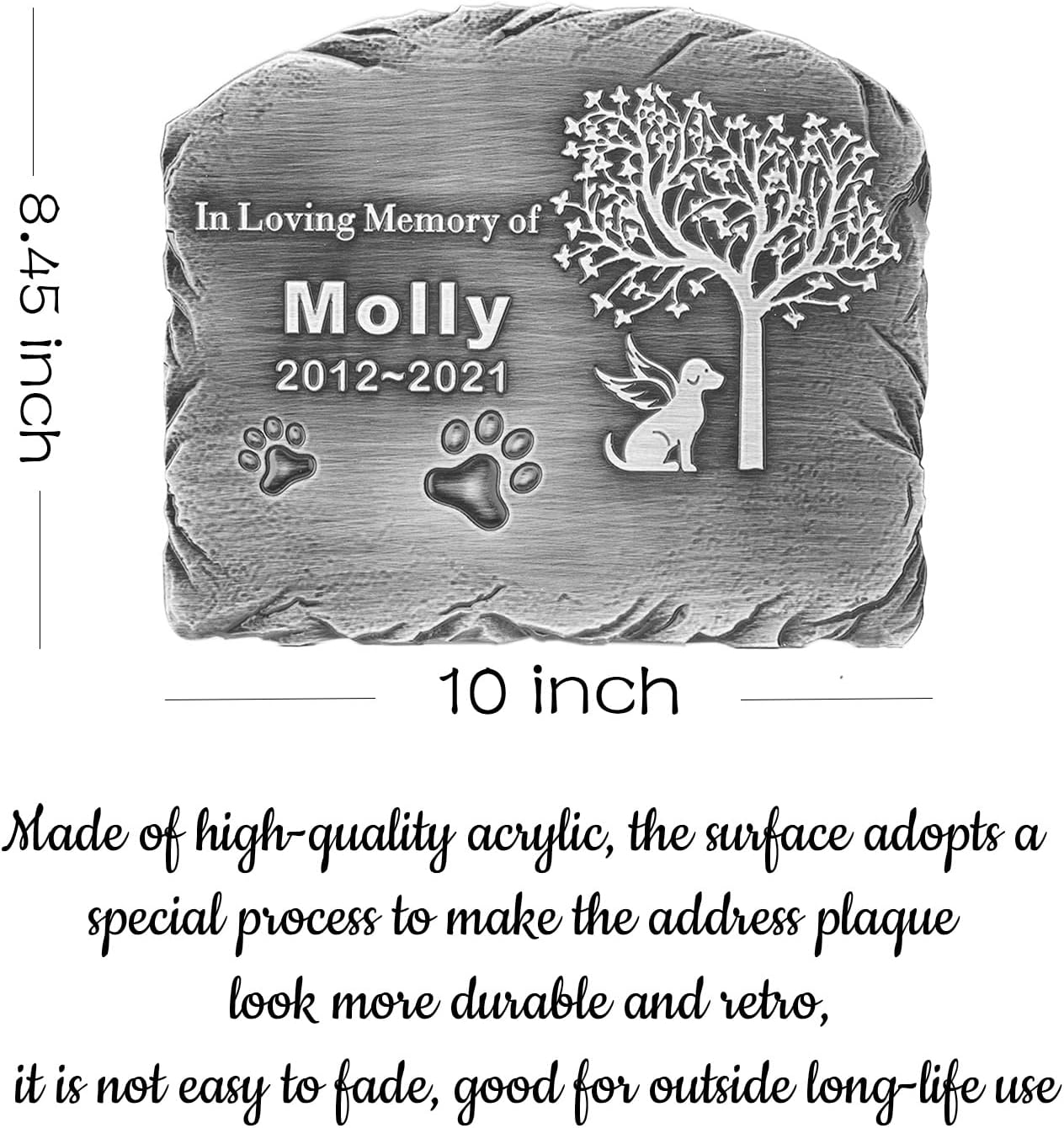 Docvania Pet Memorial Stone Cat Dog Memorial Personalized Grave Markers Customized Grave Markers with Name are a Sympathy Gift for the Loss of a Pet (Acrylic)