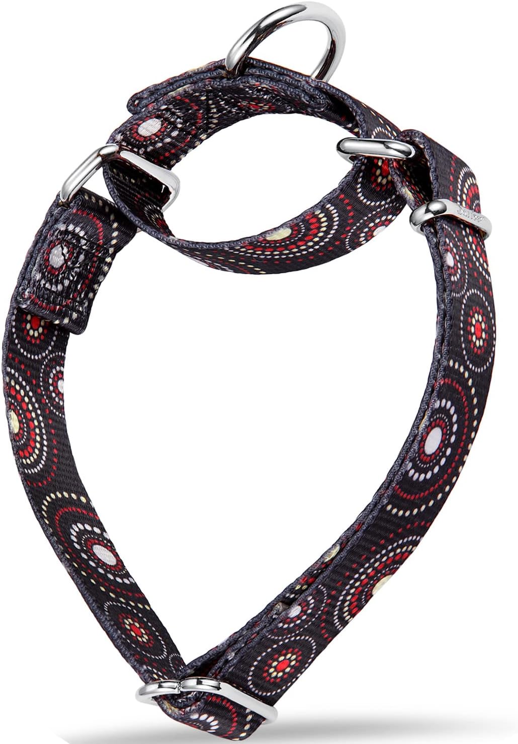 Martingale Dog Collars Colourful Oil Painting Pattern Series - No Pull Pet Collar Silky Soft for Medium and Large Dogs (Medium, 1 Inch Wide, Firework Dots -Black)