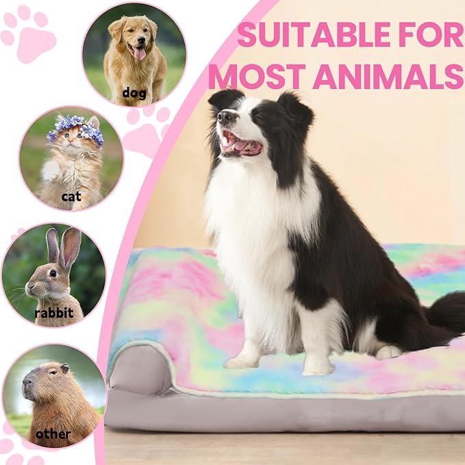 Dog Blanket Pet Puppy Blankets Calming Blanket for Small, Medium, Large Dogs Warm Sleep Mat Flannel Blanket for Dogs Puppy Guinea Pig (Gradient Color, 42"×30")