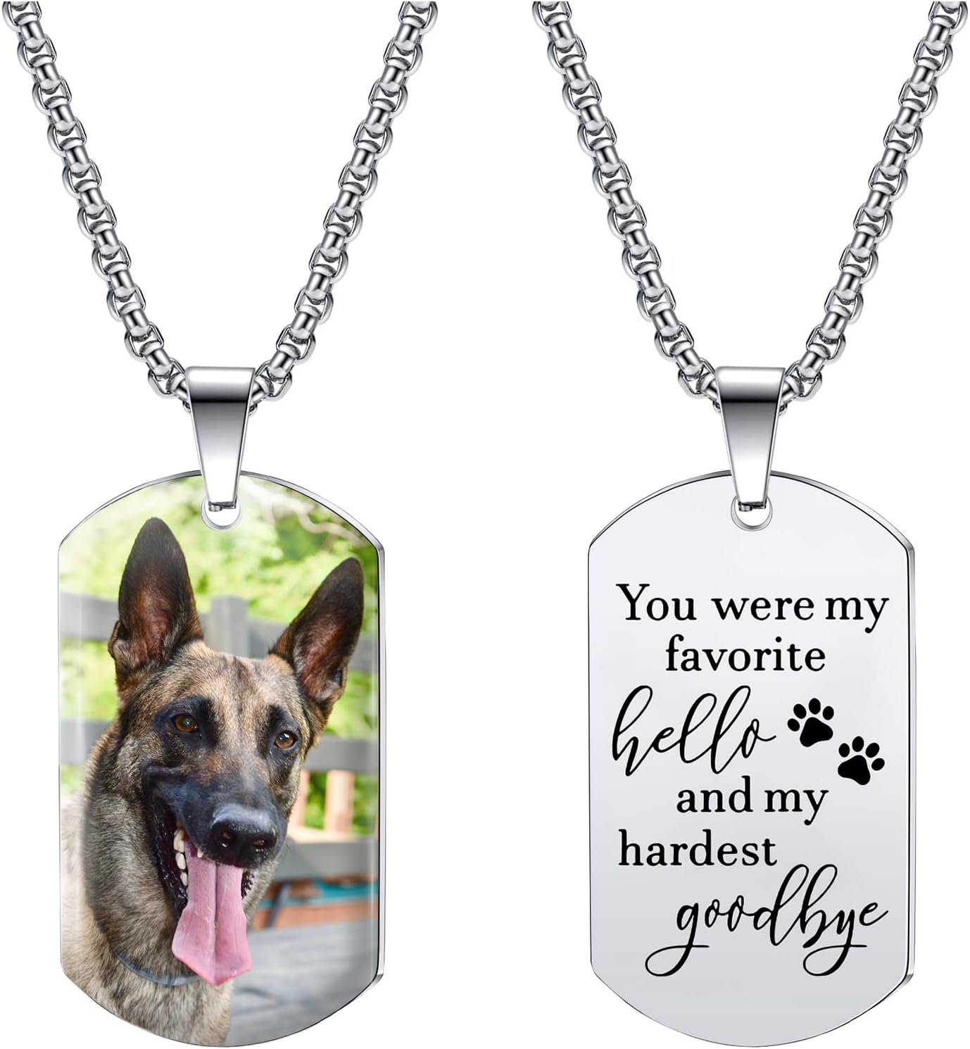 Funnylife Custom Pet Memorial Necklace - Dog Loss Gift - Sympathy for Pet Loss