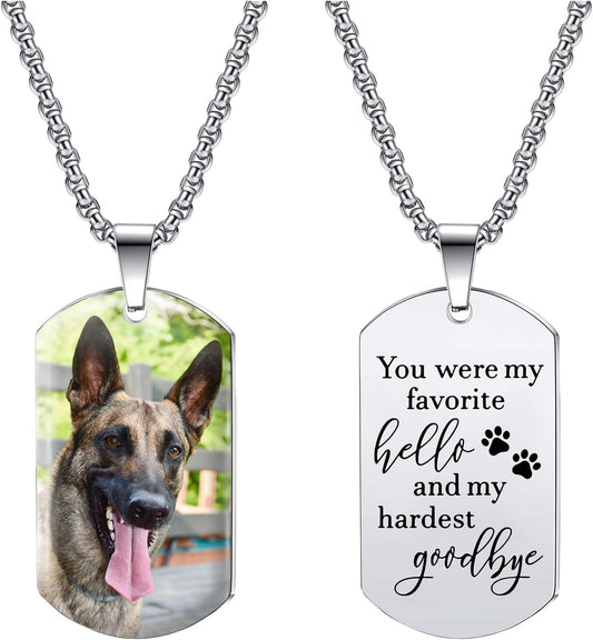 Funnylife Custom Pet Memorial Necklace - Dog Loss Gift - Sympathy for Pet Loss