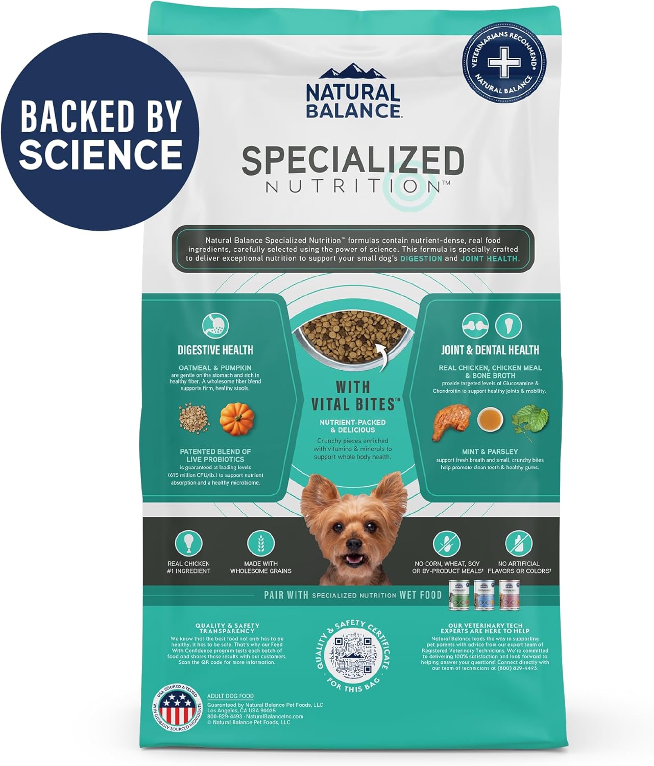 Natural Balance Specialized Nutrition Dry Dog Food with Chicken and Oatmeal for Dogs, Small Breed Digestive & Joint Health, Natural Ingredients with Added Vitamins & Minerals - 3.5 lbs