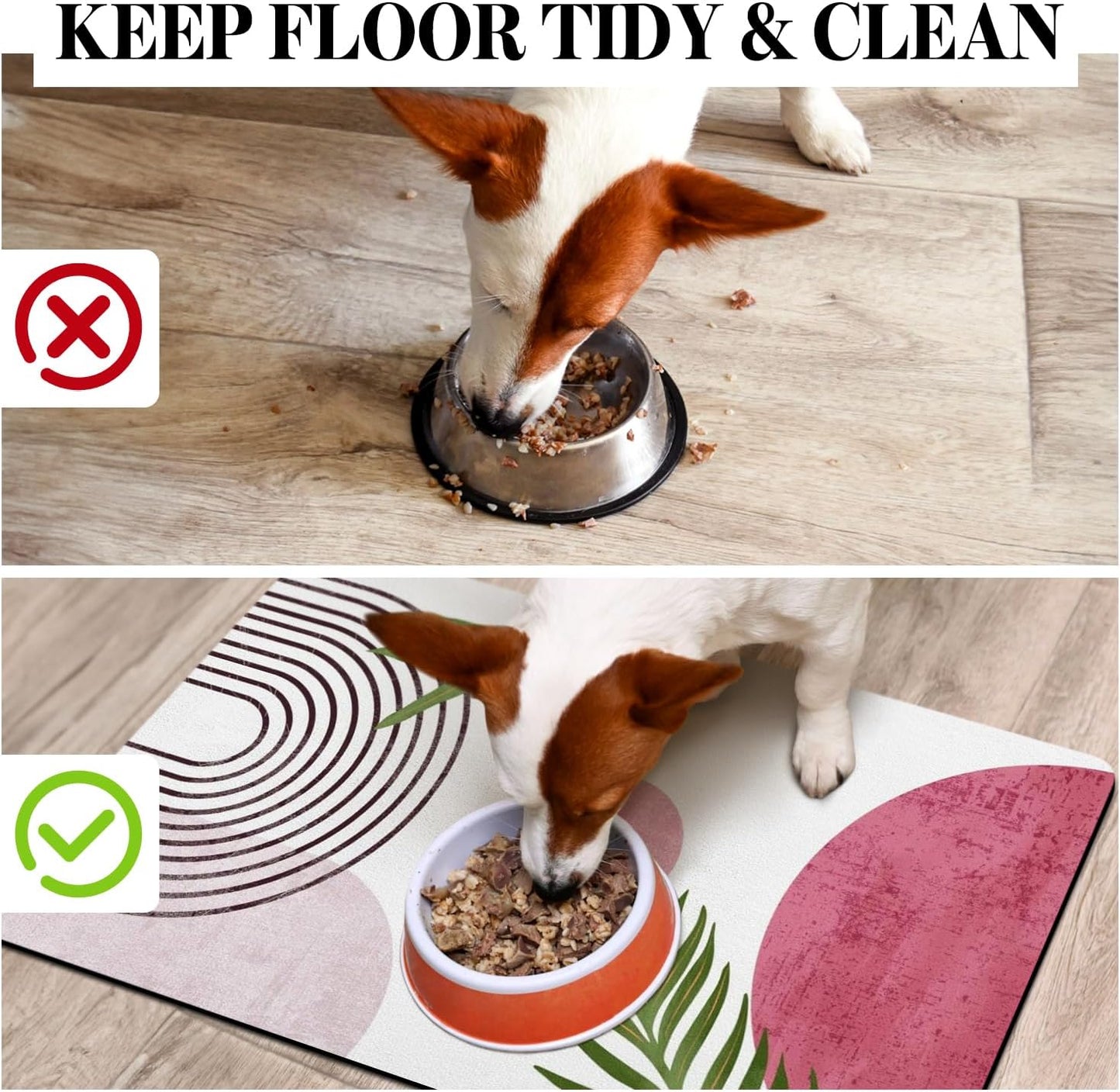 Dog Food Mats for Floors, Absorbent Dog Bowl Mat for Food and Water Dispenser Mat, Quick Dry Cat Food Mat Pet Supplies