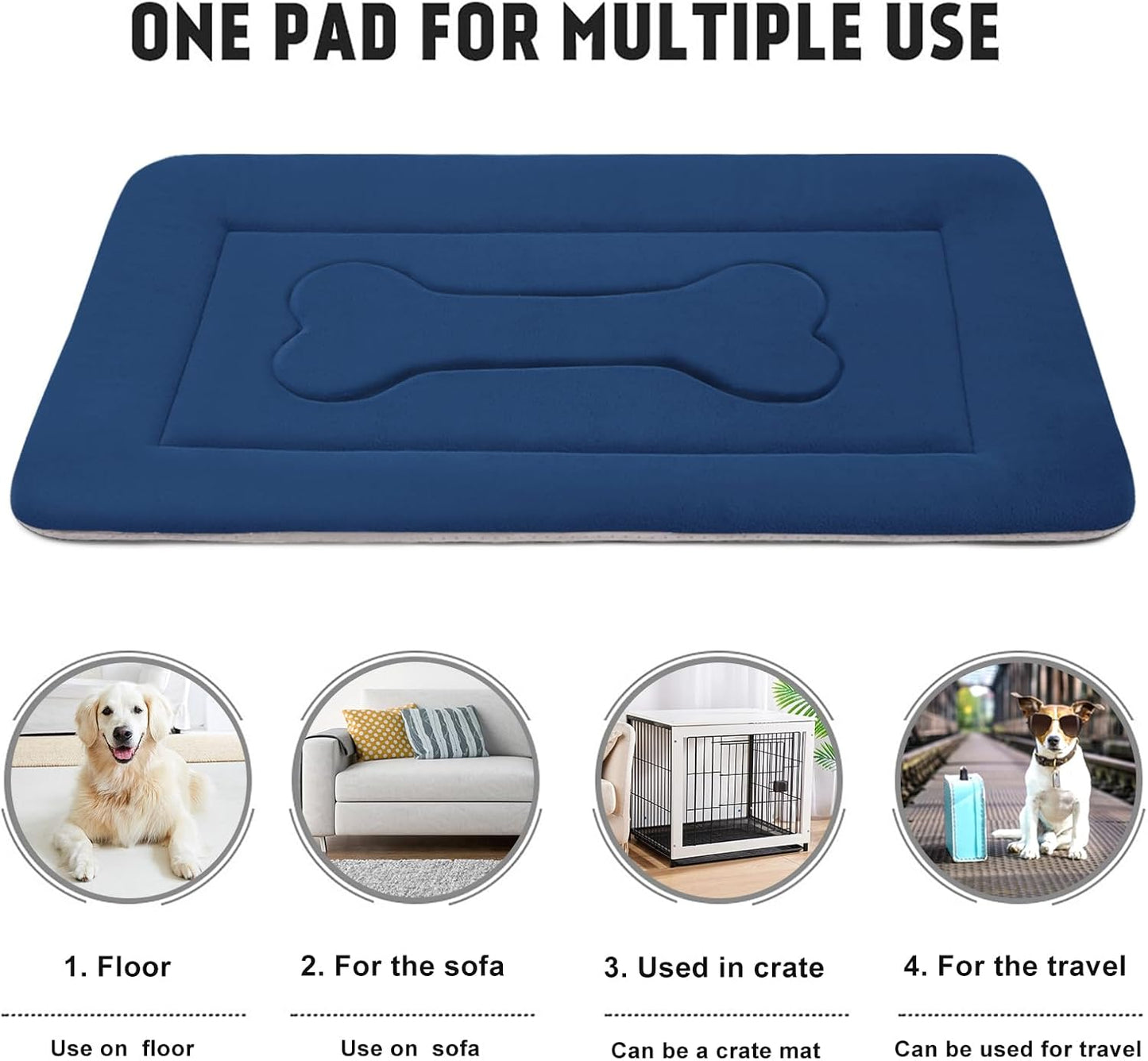 JoicyCo Dog Bed Large Crate Mat 42 in Non-Slip Washable Soft Mattress Kennel Pads