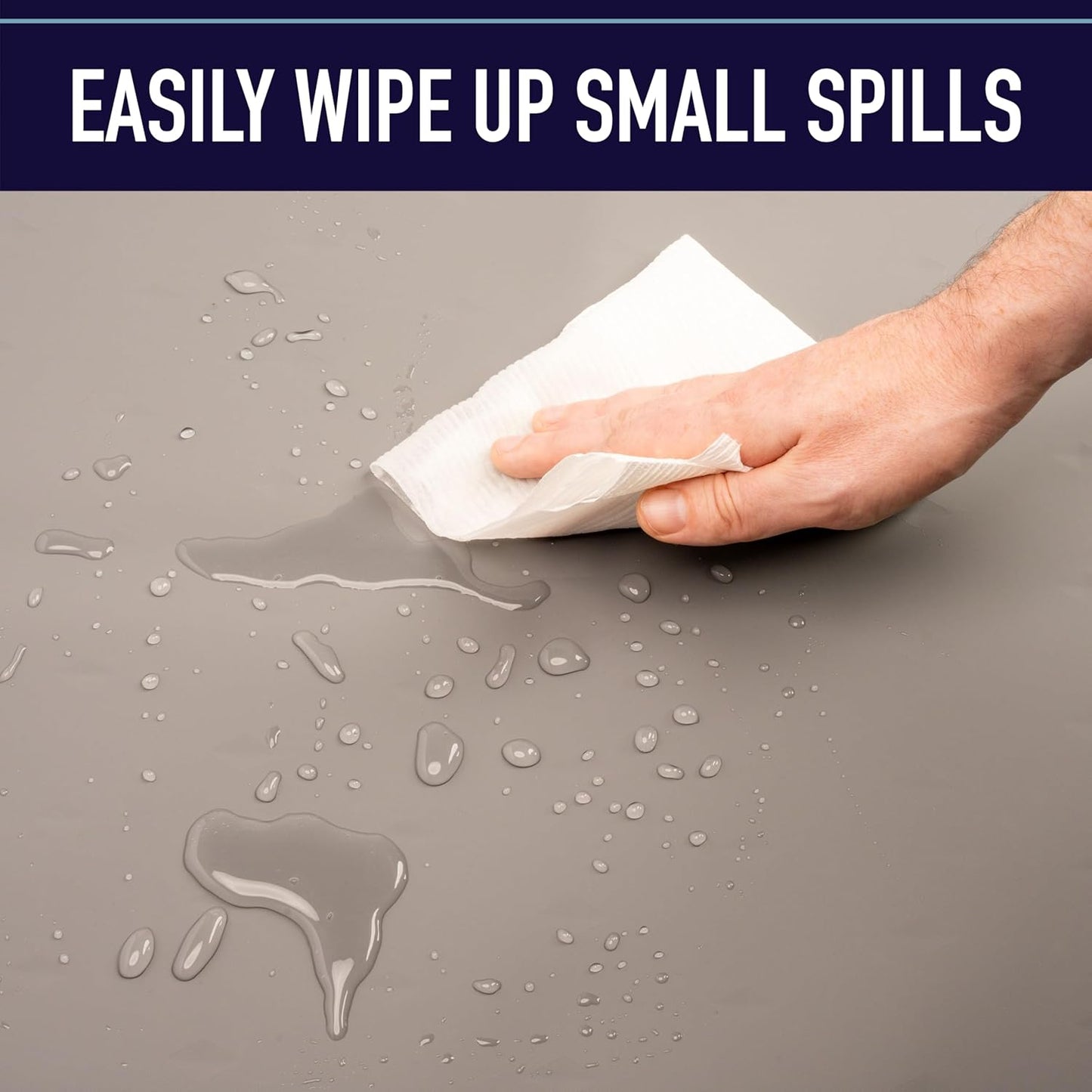 Leash Boss Waterproof Silicone Dog Food Mat - 18 x 11 in, Grey - Dog Bowl & Cat Bowl Mat with Raised Edges Non-Slip Feeding Tray for Floors