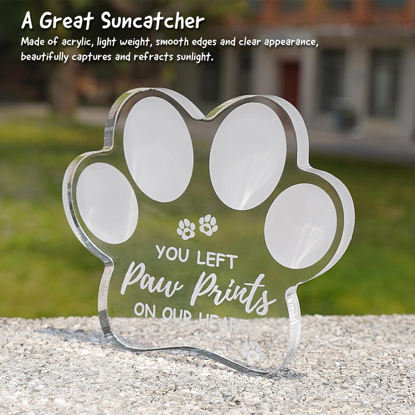 Dog Passing Away Gifts, Loss of Dog Sympathy Gift, Pet Dog Memorial Gifts for Loss of Dog, Dog Cat Remembrance Gift for Friends Pet Owner, Clear Acrylic Dog Memorial Engraved Ornament Keepsake