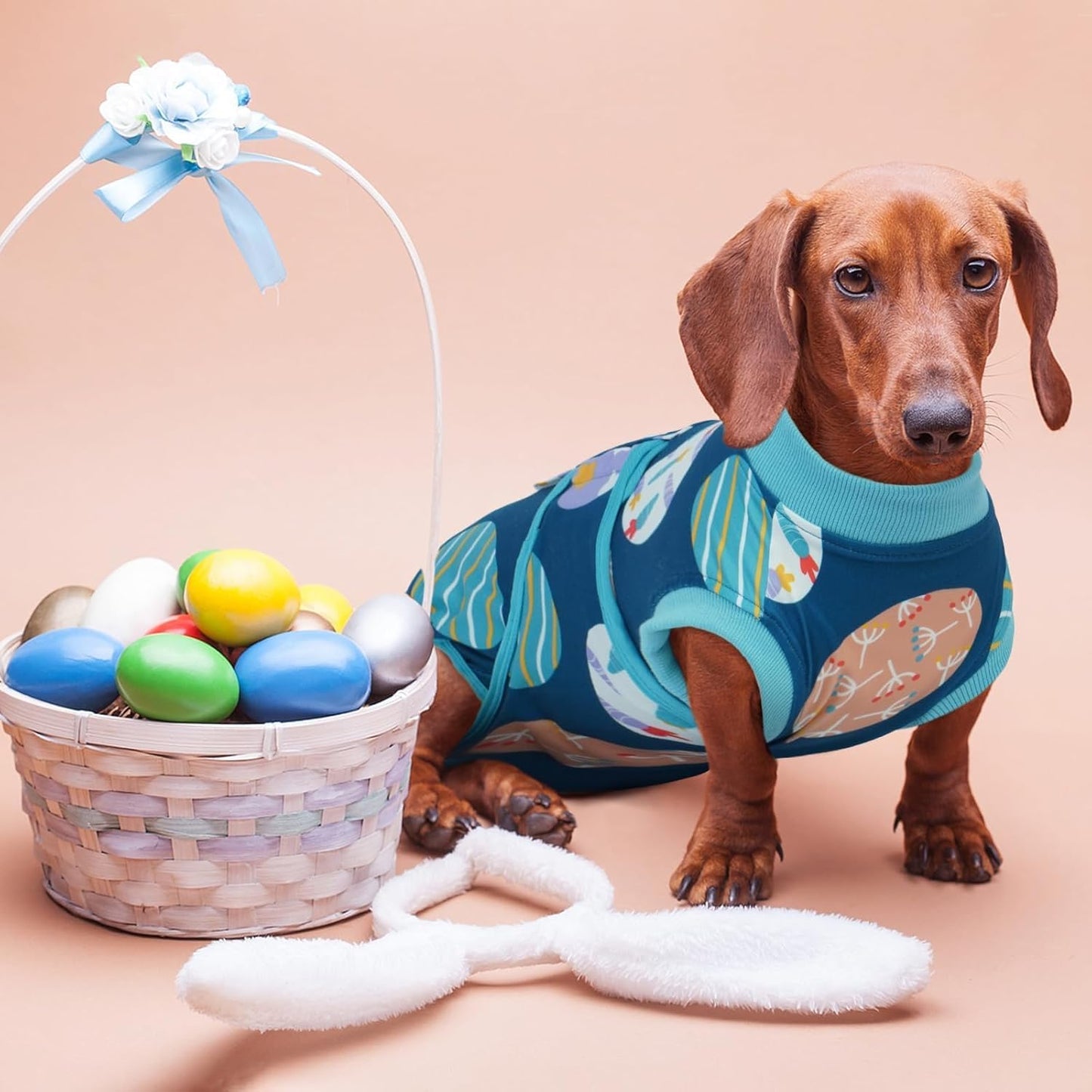 Kuoser Dog Surgery Recovery Suit, Doggie Surgical Bodysuit for Female Male Dogs, Pet Anti Licking Shirt for Spay Neuter Dog Cone Alternative